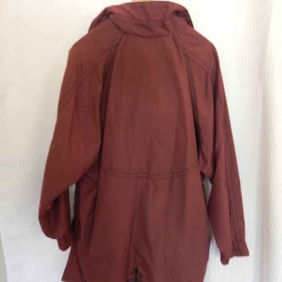 Oversized Burgundy Jacket, TECH, M/L, outerwear, cool, windbreaker, - Picture 3 of 5